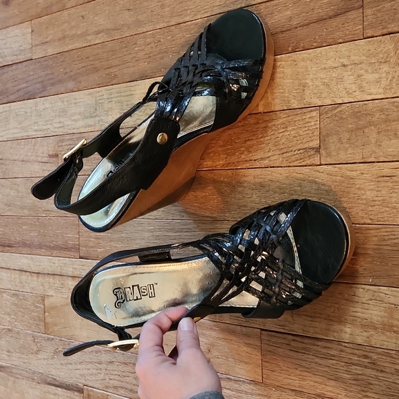 Brash Shoes Black Platform Wedge Sandals Poshmark